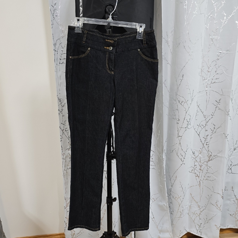 Bisou Bisou Dark Denim Straight Leg Jeans